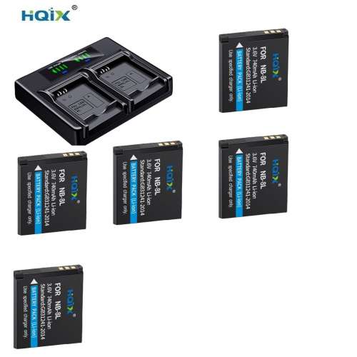 HQIX NB-8L Lithium Battery Pack With LCD Display USB-C Dual Charger 電池連充電機