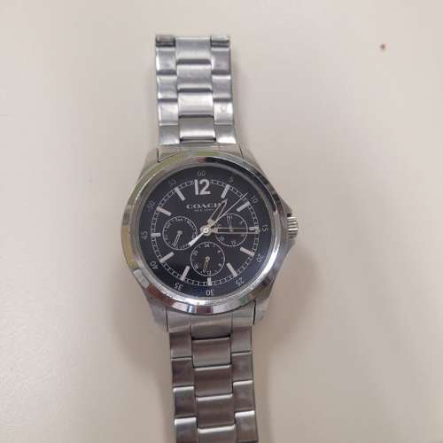 新淨全正常 coach 鋼手錶帶 watch 襯衫 銀色 silver metal strap 防水