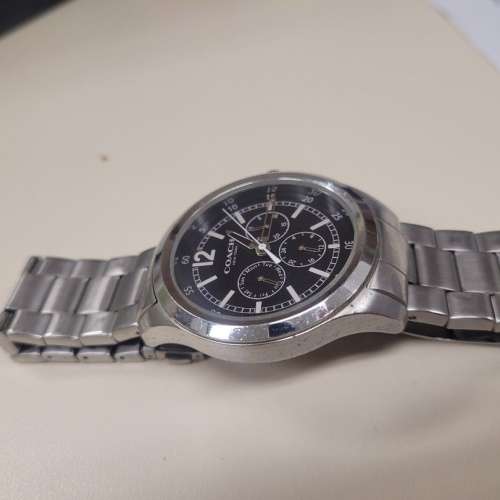 新淨全正常 coach 鋼手錶帶 watch 襯衫 銀色 silver metal strap 防水