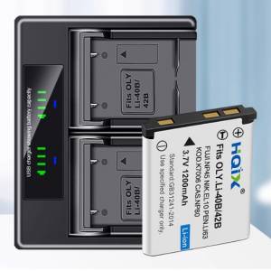 HQIX Leica BP-DC17 / Olympus LI-42B  Lithium-Ion Battery With Dual Charger