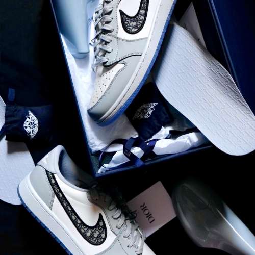 Dior x Air Jordan 1 LOW白灰 低幫