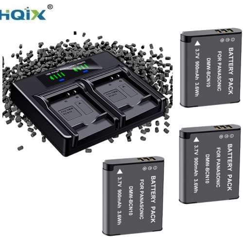 HQIX LEICA BP-DC14 / BP-DC14E Battery Pack With LCD Display USB-C Dual Charger