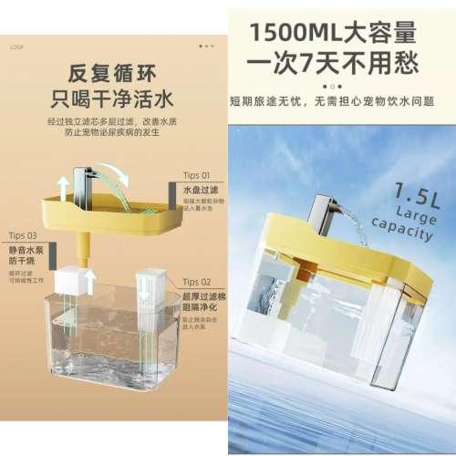 #寵物飲水機 #貓 #狗 #自動循環 #可拆洗 #插電式