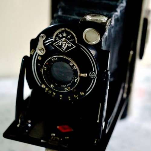 中古德國二戰時愛克發膠片畫幅折疊皮腔機械相機 Germany Agfa Land camera 收藏古董...