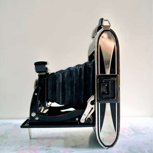 中古德國二戰時愛克發膠片畫幅折疊皮腔機械相機 Germany Agfa Land camera 收藏古董...