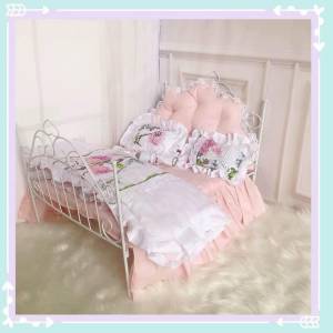 1:6 兵人 人偶 模型家具 6分娃 鐵藝傢具床連床品6件套 適合barbie、麗佳、hot toys...