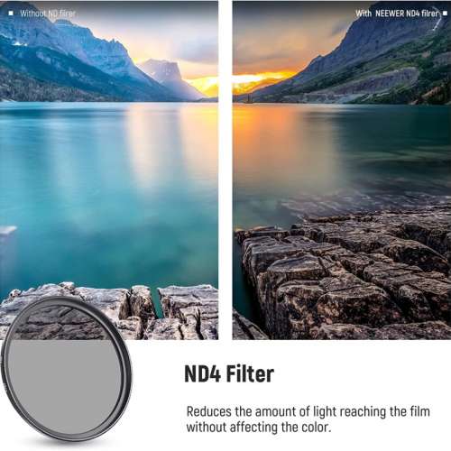 NEEWER CA086 SQUARE Lens Hood With UV, CPL & ND4 Filter Set