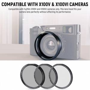 NEEWER CA086 Round Lens Hood With MRC Ultra-Slim UV Filter For Fujifilm X100VI