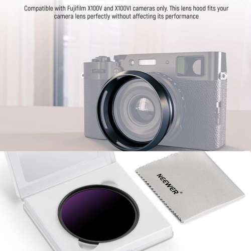 NEEWER CA086 Round Lens Hood With 49mm ND100000 Lens Filter