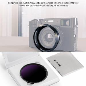 NEEWER CA086 Round Lens Hood With 49mm ND100000 Lens Filter