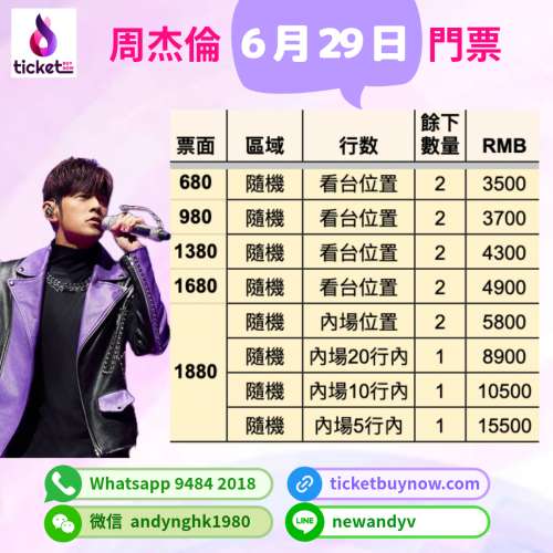 27/6-29/6/2025【實时周杰倫演唱會門票】⭐️𝑻𝒊𝒄𝒌𝒆𝒕𝒃𝒖𝒚𝒏𝒐𝒘承諾幫你搶到...