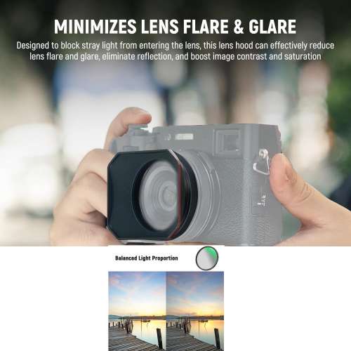 NEEWER CA086 SQUARE Lens Hood With 49mm Soft GND8 Soft Graduated Neutral Density