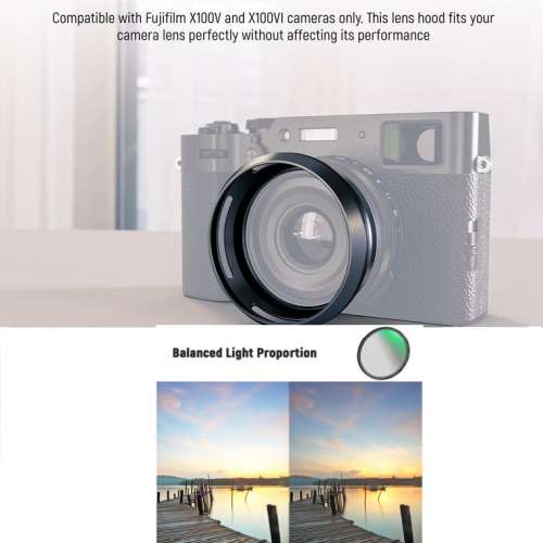 NEEWER CA086 Round Lens Hood With 49mm ND1000 Lens Filter 10-Stop Fixed Neutral