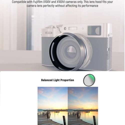 NEEWER CA085 Round Lens Hood With 49mm Soft GND8 Soft Graduated Neutral Density