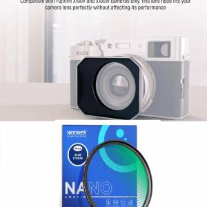 CA087 SQUARE Lens Hood With  49mm HD Blue Streak Filter For Fujifilm X100V 藍...