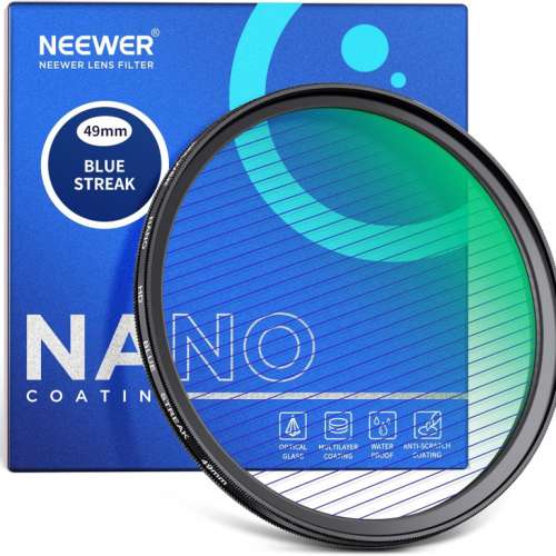 CA087 SQUARE Lens Hood With  49mm HD Blue Streak Filter For Fujifilm X100V 藍...