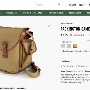 ''極罕'' Billingham Packington Camera Bag 卡奇色 超耐用相機袋