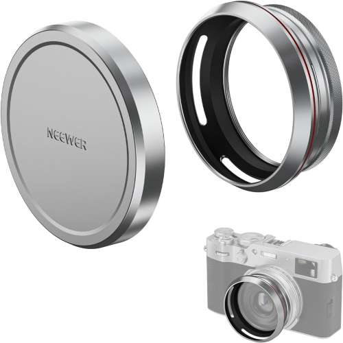 NEEWER CA085 Round Lens Hood For FUJIFILM X100V / X100VI - Silver