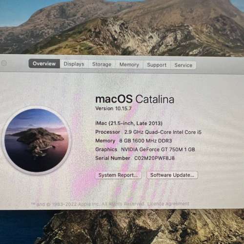 纖薄機身 iMac 21.5 吋 (Late 2013)