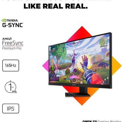 HP OMEN 25i 24.5吋 遊戲電腦屏幕(FHD/ 165Hz/IPS/1m)