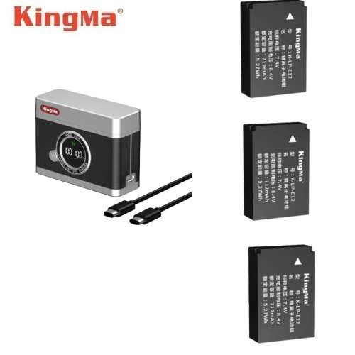 KINGMA LP-E12 With BM070-LPE12 Black LCD Display USB-C Dual Charger