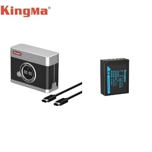 KINGMA NP-W126 With BM070-NPW126 Black / Brown LCD Display USB-C Dual Charger