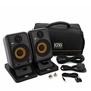 KRK GoAUX 4 Portable Powered Studio Monitors with Bluetooth 5.0, USB