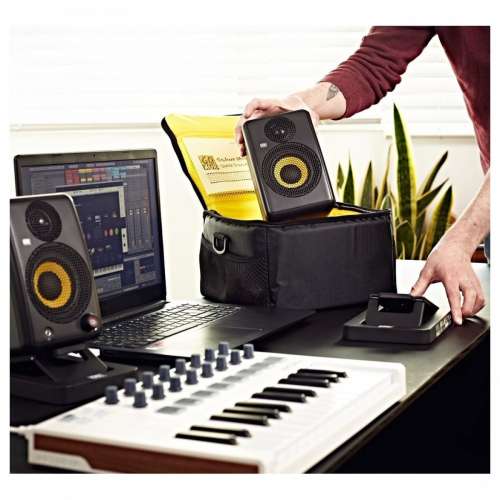 KRK GoAUX 4 Portable Powered Studio Monitors with Bluetooth 5.0, USB