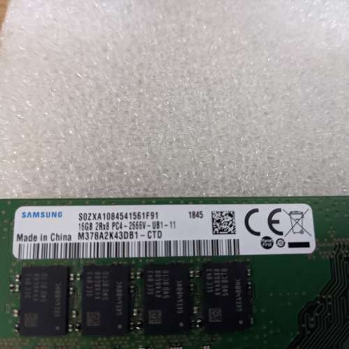 新淨 (HP 廠機) SAMSUNG DDR4-2666 16GB x 1 桌面記憶體 100% WORK