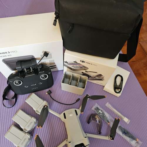 DJI Mini 3 Pro 套裝 (Mini 3 Pro 飛機 +充電管家 + RCN1(非帶屏)遙控）+ 3電 + 袋...