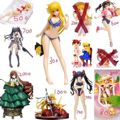PVC figure 菲特,忍野忍,刃下心,妮可,諾娃,奈葉,尼祿,ネロ,なのは,ノワール,矢澤に...