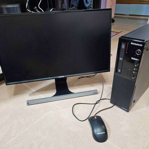 Lenovo Edge 72 主機 + SAMSUNG S24 吋MON 「LS24D590PL」 - 全套電腦+電線+火牛，...