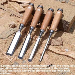 Bevel edge woodworking chisel, Wood Chisels Set with Wooden Handles,DIY Woodwork