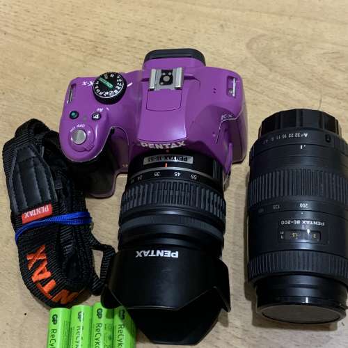 超新彩色Pentax KX 連原廠18-55mm鏡頭+原厰80-200mm手動鏡頭 兩鏡头鏡片清潔冇花冇霉