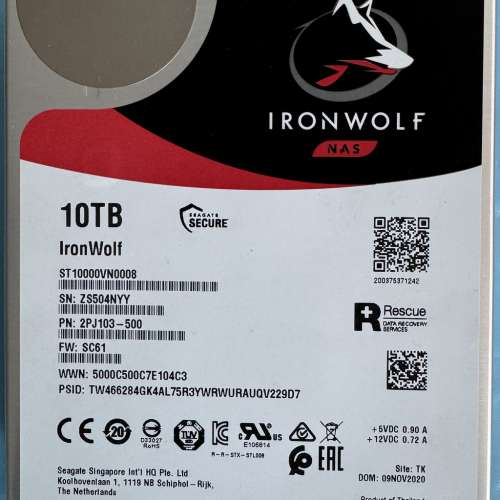出售Seagate ironwolf 10TB + Hitachi 1TB