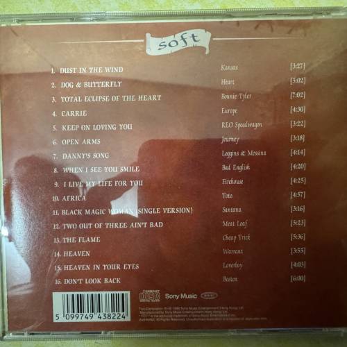 Soft「搖滾鐵漢最窩心絕世情歌 熱血沸騰疏乎鐵石心腸」by Sony Music 1999 (16 Tra...