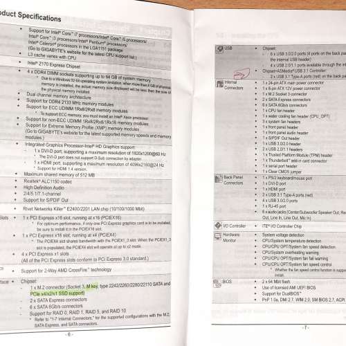 Intel i7-6700K CPU + Gigabyte GA-Z170-Gaming K3 主機板