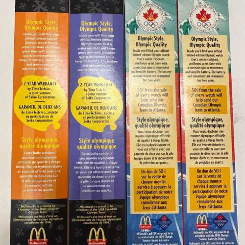 4 x McDonald Winter Nagano Olympic Watches Time Seiko