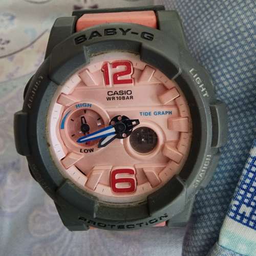 CASIO 卡西歐 BABY-G 衝浪滑板極限運動數位錶-粉橘 (BGA-180-4B2)