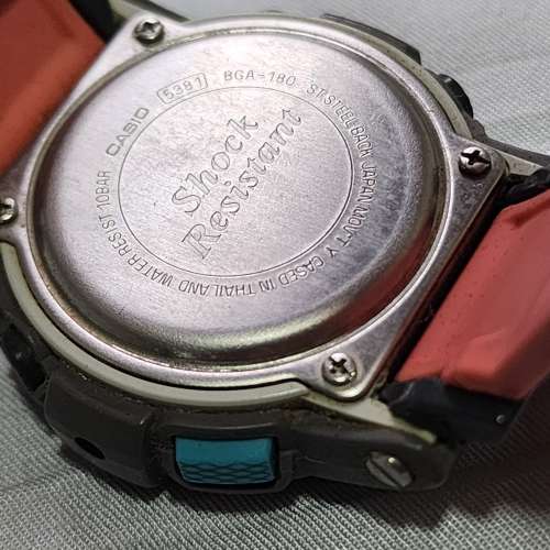CASIO 卡西歐 BABY-G 衝浪滑板極限運動數位錶-粉橘 (BGA-180-4B2)