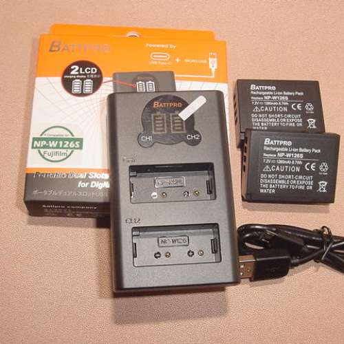 ( 2x NPW126S NP-W126S電池連 1x NPW126 USB雙位充電器)優惠套裝合Fujifilm X-E5,X...