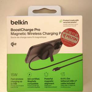 Belkin BoostCharge Pro 磁吸無線充電器 (全新)