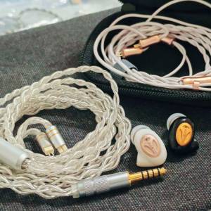 親民靚聲組合 EPZ Q5PRO+慢结晶5N单晶银带屏蔽耳机升级线 95%new 100%work