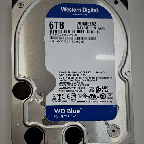 已使用 使用時數偏少 硬碟 3.5" WD Western Digital 6TB HDD HD HARDDISK SATA