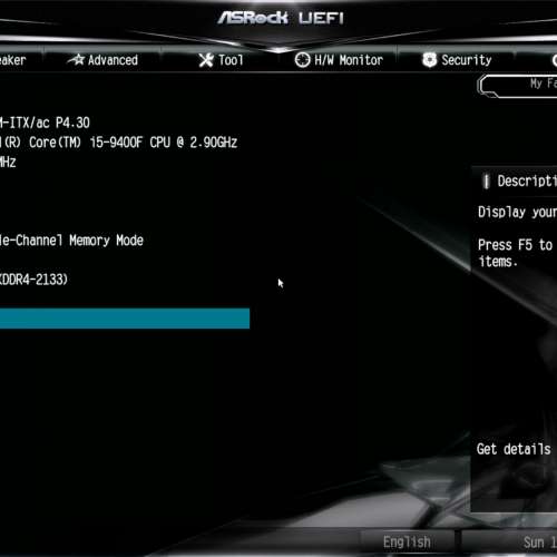 i5-9400F, B365, DDR4-2133 8GB