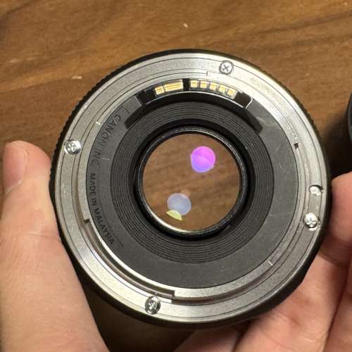 90% new used Canon EF f/1.8 STM lens with Canon stock ES-68 hood
