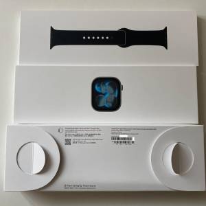 港行全新未激活 Apple Watch Series 11 (GPS) 42毫米鋁金屬錶 太空灰色錶 黑色運動...
