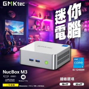 GMKtec NucBox M3 (i5-12450H/16GB/1TB/Win11Pro)(CS-GNBM3)