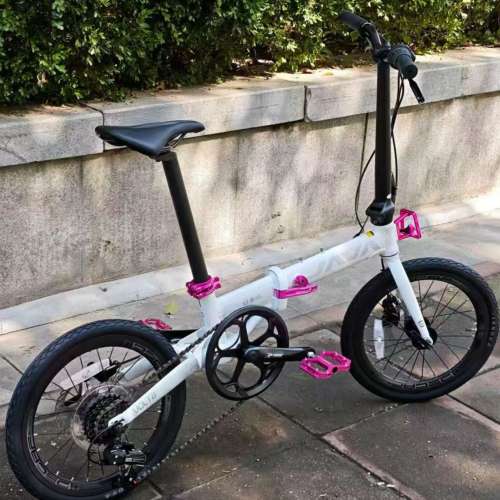 (白色配桃紅件客人自改) 2025 新款 JAVA X2 7速 油剎 16吋349鋁合金折叠車 送水架前...