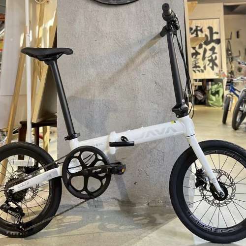 (白色配桃紅件客人自改) 2025 新款 JAVA X2 7速 油剎 16吋349鋁合金折叠車 送水架前...